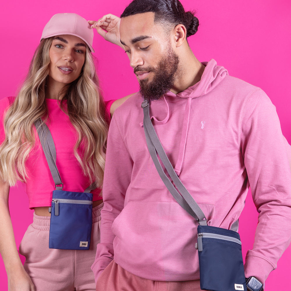 Roka London Chelsea Crossbody Phone Bag, Burnt Blue(Recycled Nylon)