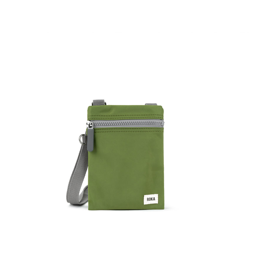 Roka London Chelsea Crossbody Phone Bag, Avocado(Recycled Nylon)