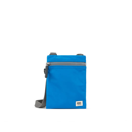 Roka London Chelsea Crossbody Phone Bag, Neon Blue (Recycled Nylon)