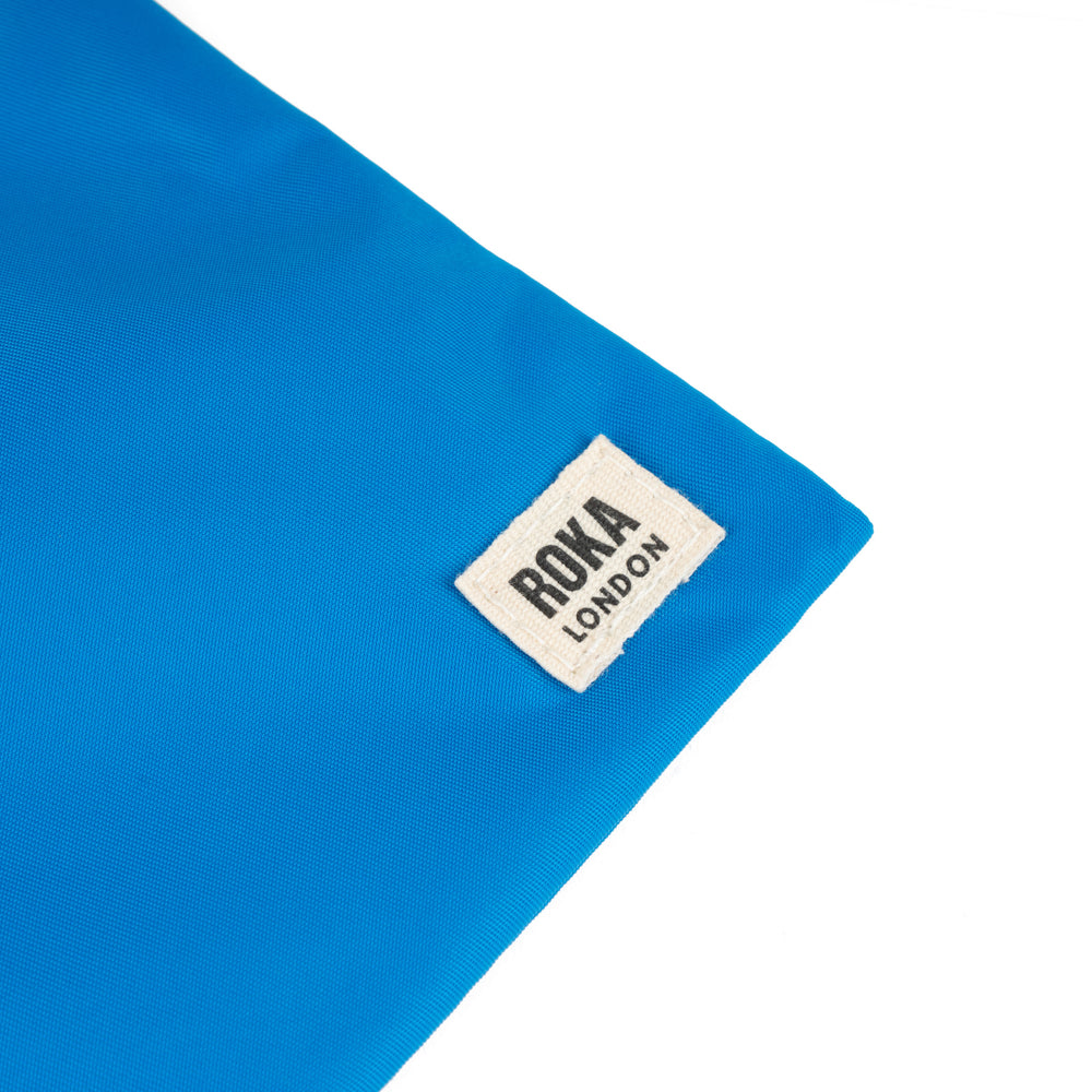 Roka London Chelsea Crossbody Phone Bag, Neon Blue (Recycled Nylon)