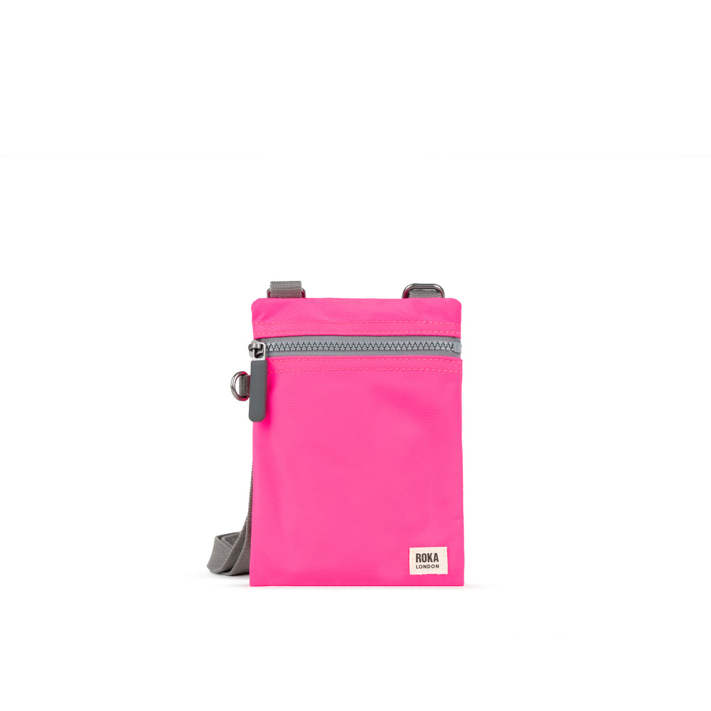 Roka London Chelsea Crossbody Phone Bag, Neon Pink (Recycled Nylon)