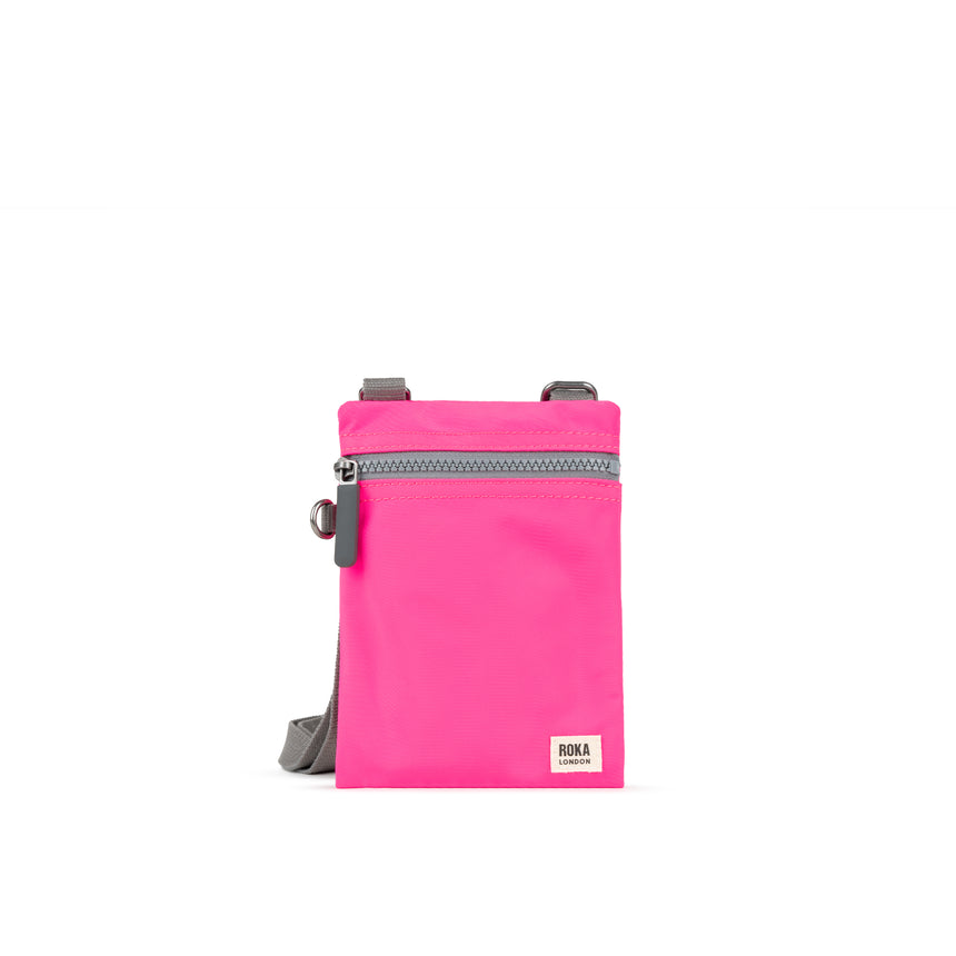 Roka London Chelsea Crossbody Phone Bag, Neon Pink (Recycled Nylon)