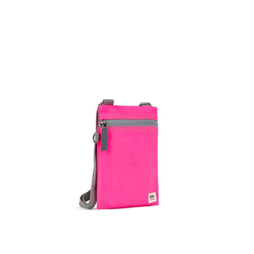 Roka London Chelsea Crossbody Phone Bag, Neon Pink (Recycled Nylon)