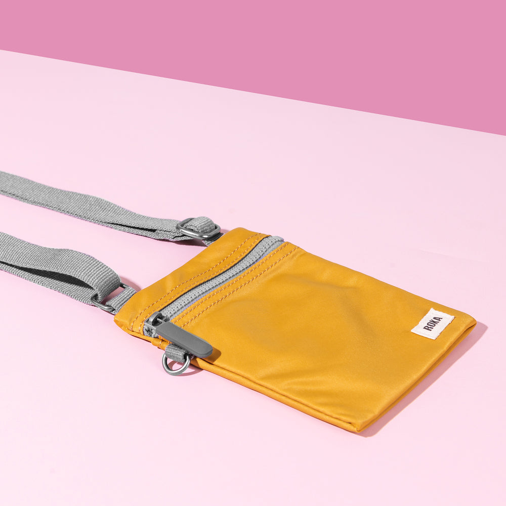 Roka London Chelsea Crossbody Phone Bag, Corn(Recycled Nylon)