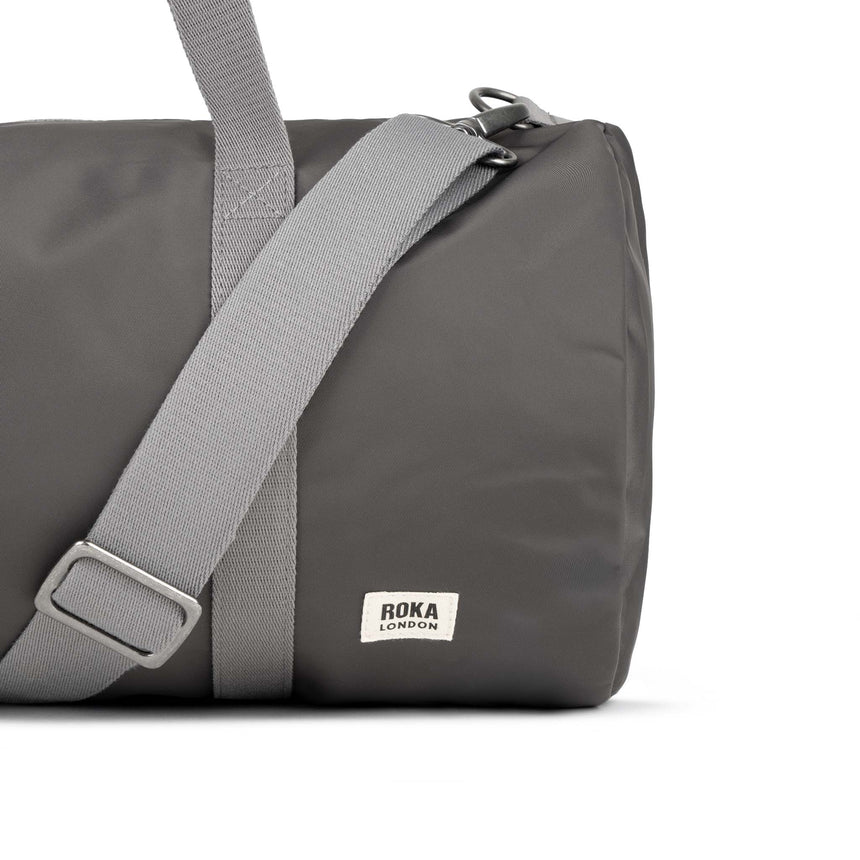 Roka London City Barrel Bag, Graphite (Recycled Nylon)