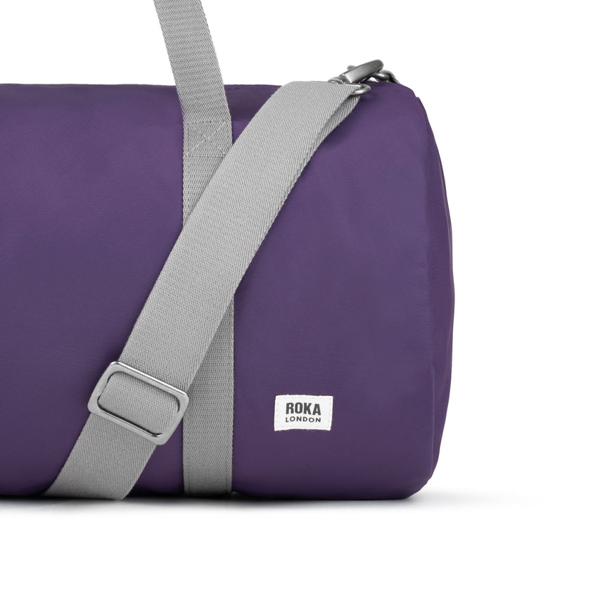 Roka London City Barrel Bag, Majestic Purple (Recycled Nylon)