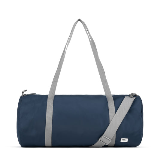 Roka London City Barrel Bag, Midnight (Recycled Nylon)