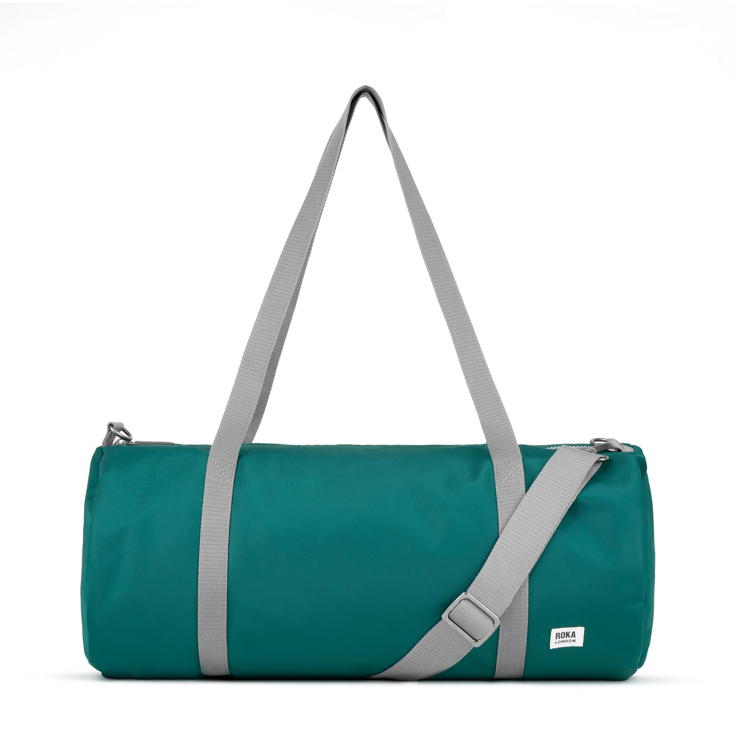 Roka London City Barrel Bag, Teal (Recycled Nylon)