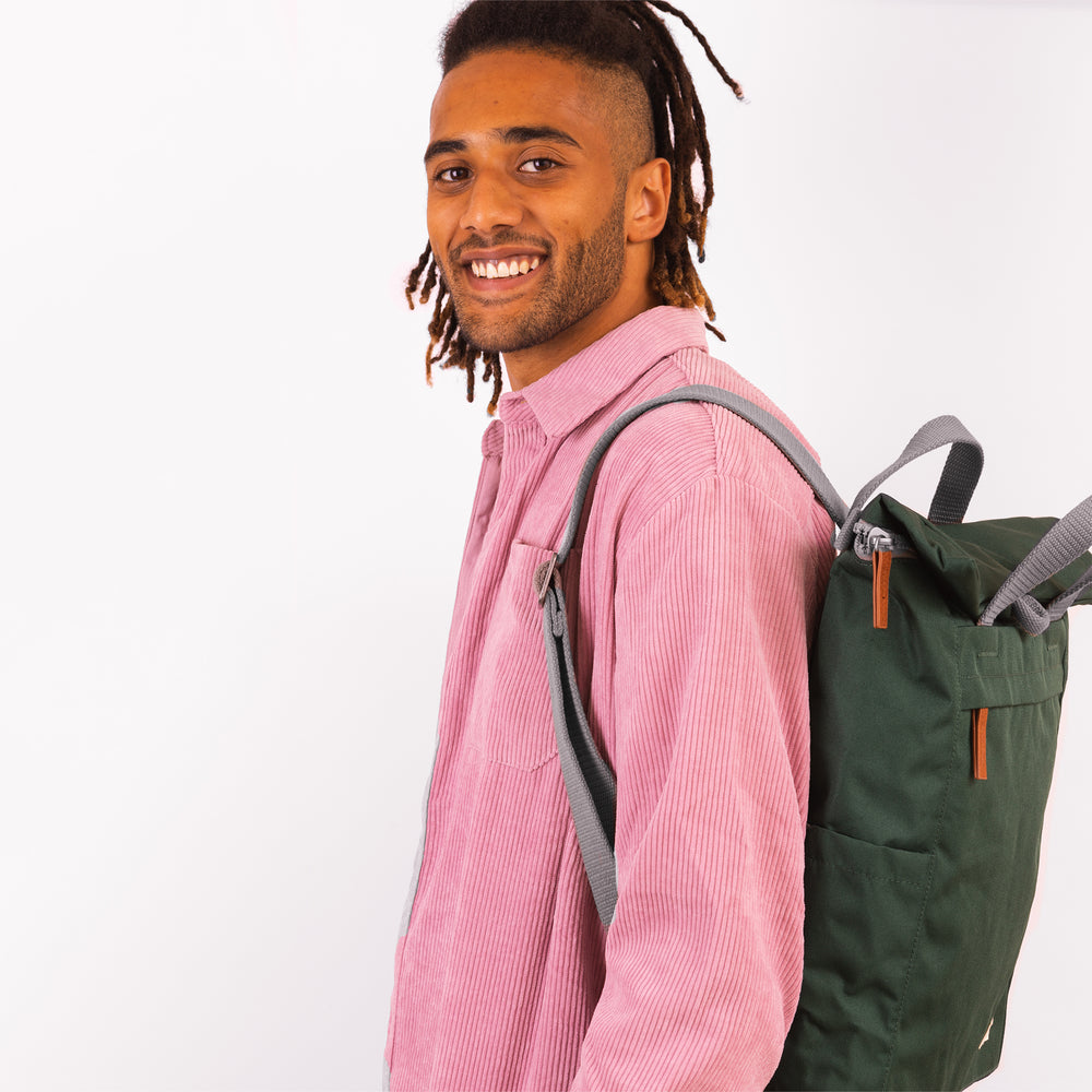 Roka London Finchley Rucksack, Forest (Sustainable Canvas)