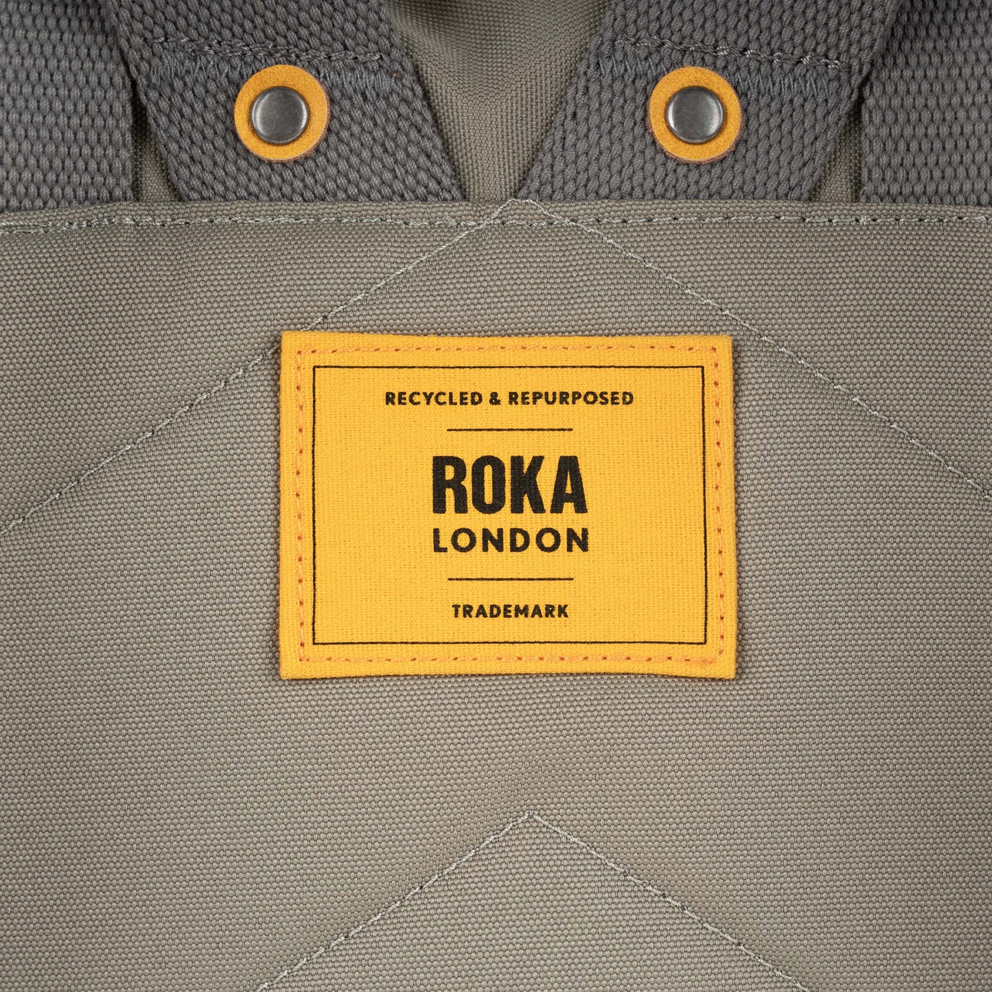 Roka London Yellow Label, Canfield B Medium Rucksack, Coriander (Sustainable Canvas)