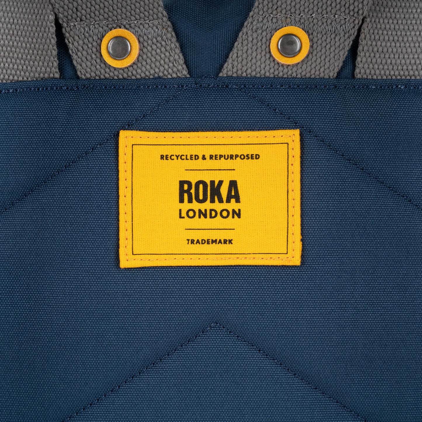 Roka London Yellow Label, Canfield B Medium Rucksack, Deep Blue (Sustainable Canvas)