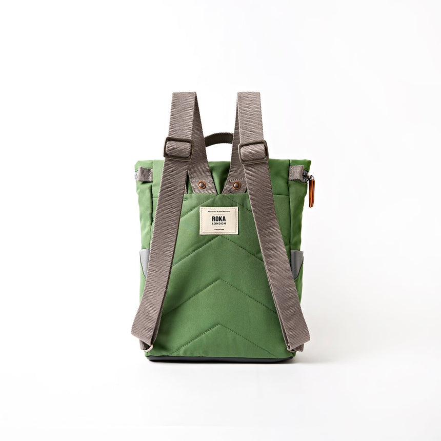 Roka London Finchley Small Sustainable Canvas Rucksack, Artichoke