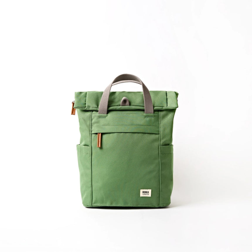 Roka London Finchley Small Sustainable Canvas Rucksack, Artichoke