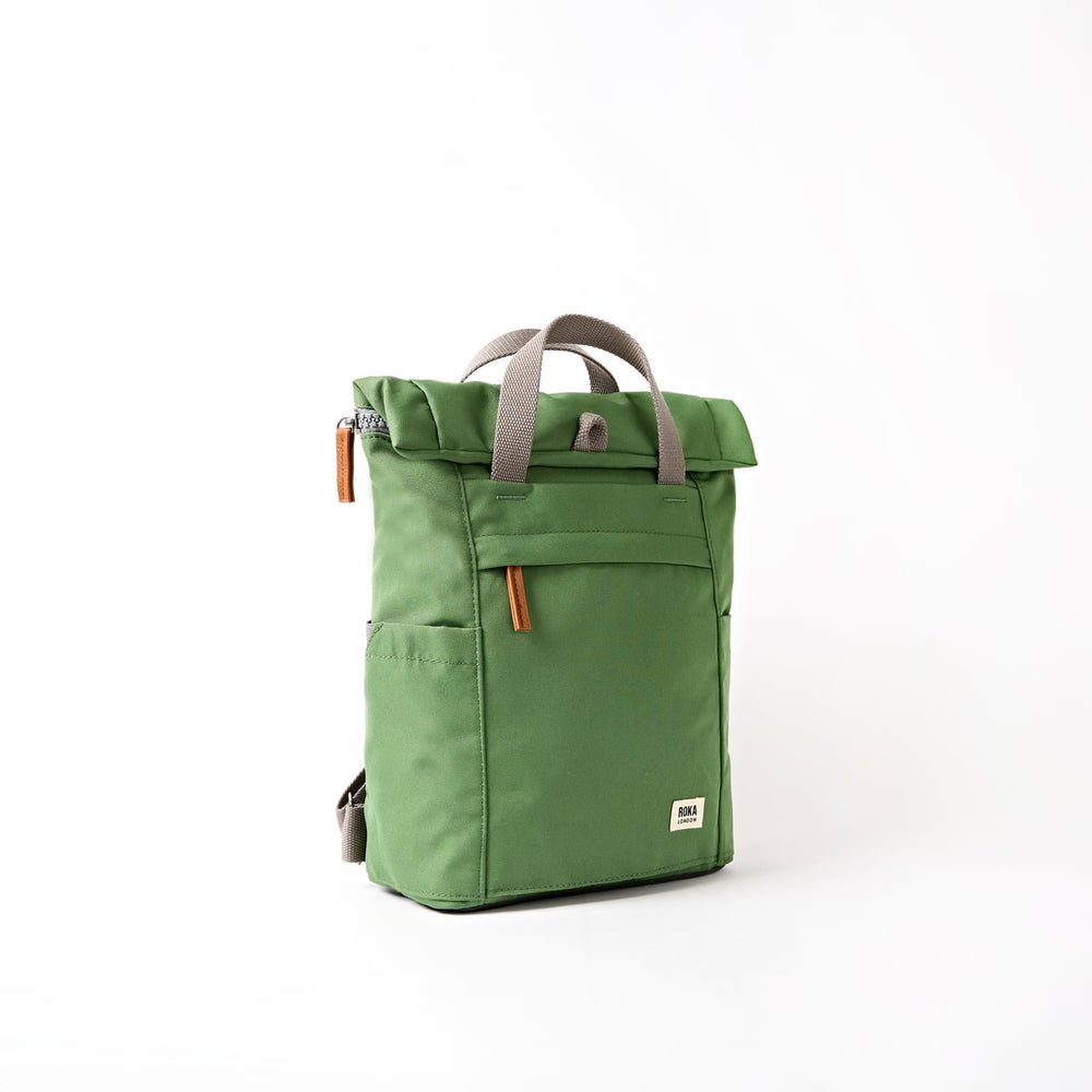Roka London Finchley Small Sustainable Canvas Rucksack, Artichoke