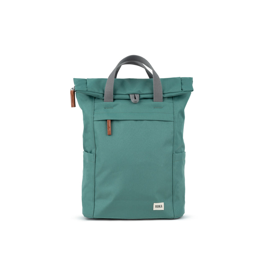 Roka London Finchley Sustainable Canvas Rucksack, Sage Green