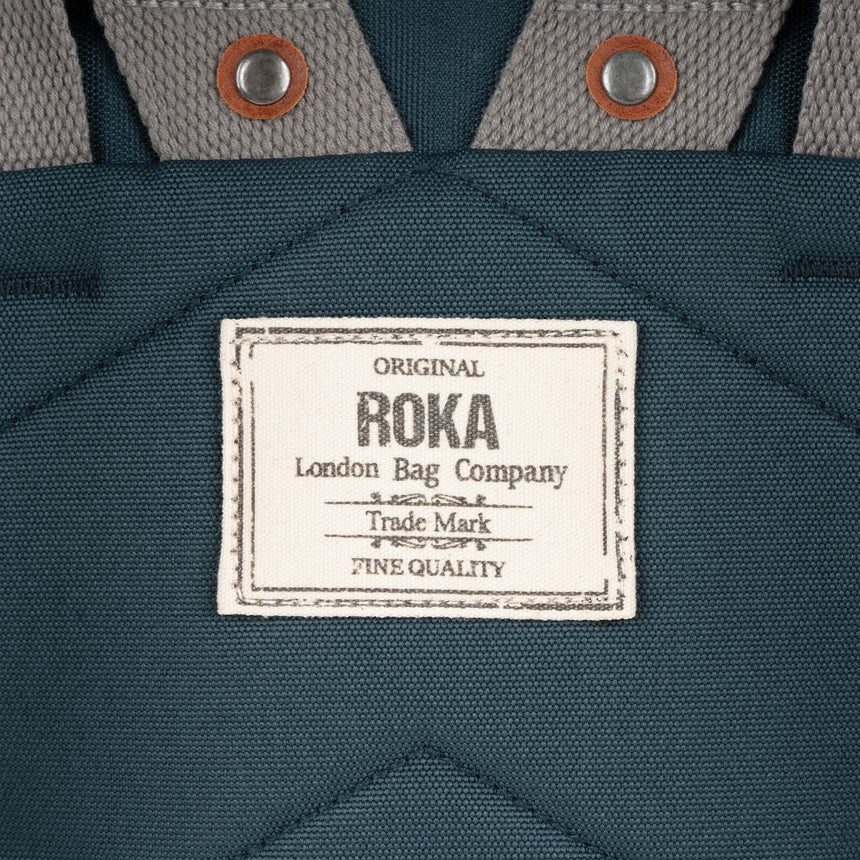 Roka London Finchley Sustainable Canvas Rucksack, Smoke