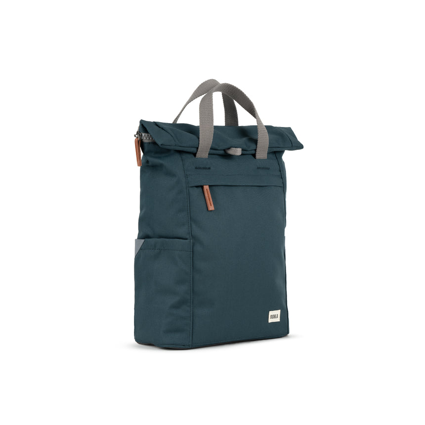 Roka London Finchley Sustainable Canvas Rucksack, Smoke