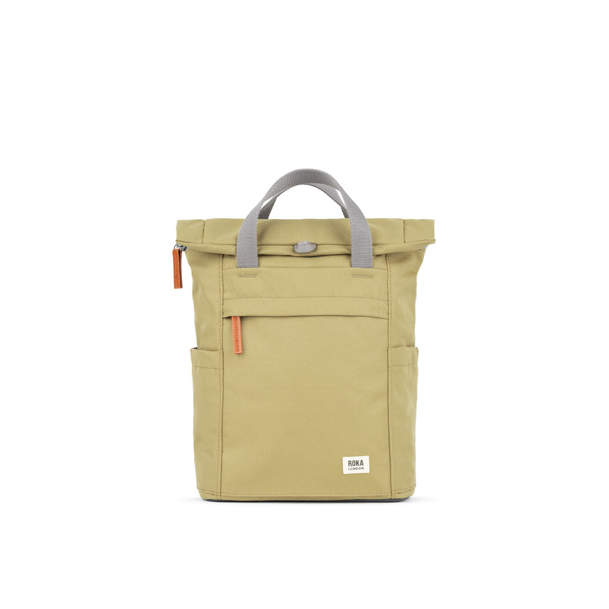 Roka London Finchley Sustainable Canvas Rucksack, Khaki