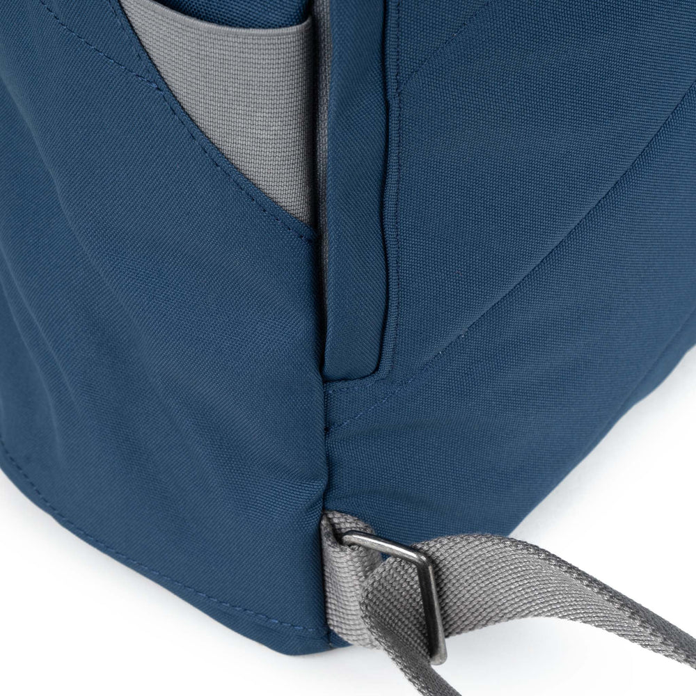 Roka London Finchley Medium Sustainable Canvas Rucksack, Deep Blue