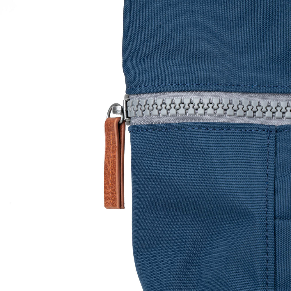 Roka London Finchley Medium Sustainable Canvas Rucksack, Deep Blue
