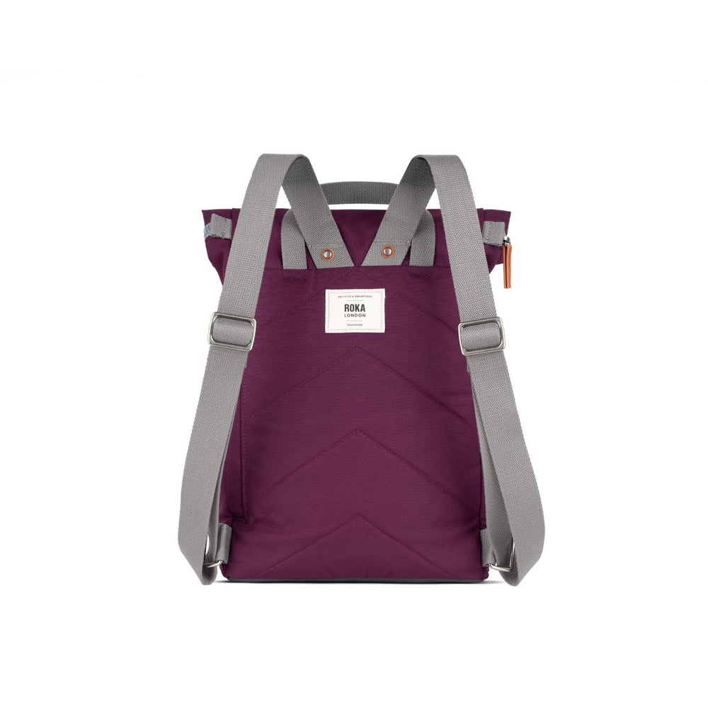 Roka London Finchley Sustainable Canvas Rucksack, Cherry Lacquer
