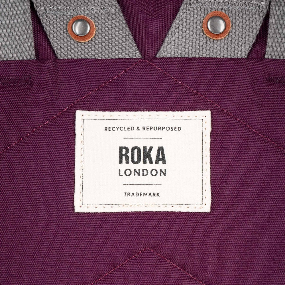 Roka London Finchley Sustainable Canvas Rucksack, Cherry Lacquer