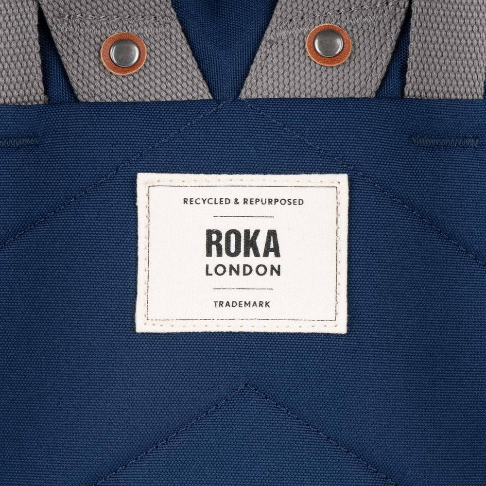 Roka London Finchley Sustainable Canvas Rucksack, Crisp Blue