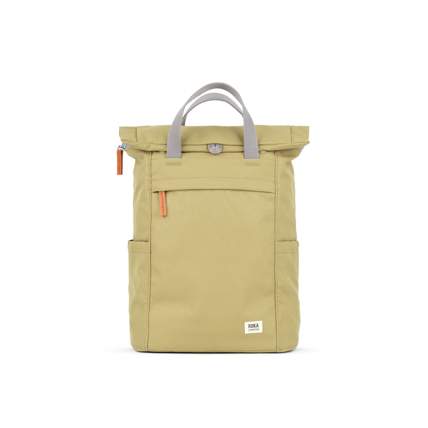 Roka London Finchley Sustainable Canvas Rucksack, Khaki