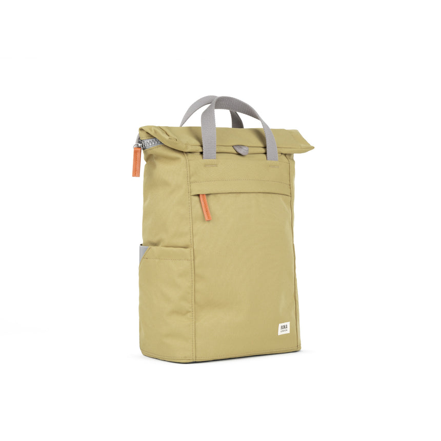 Roka London Finchley Sustainable Canvas Rucksack, Khaki