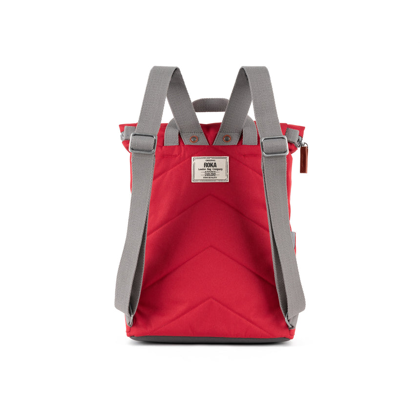 Roka London Finchley Sustainable Canvas Rucksack, Mars Red