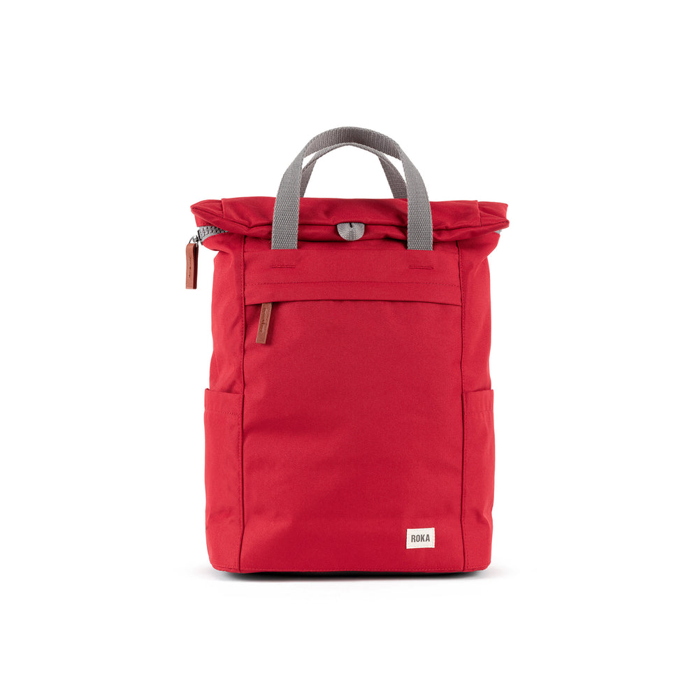 Roka London Finchley Sustainable Canvas Rucksack, Mars Red