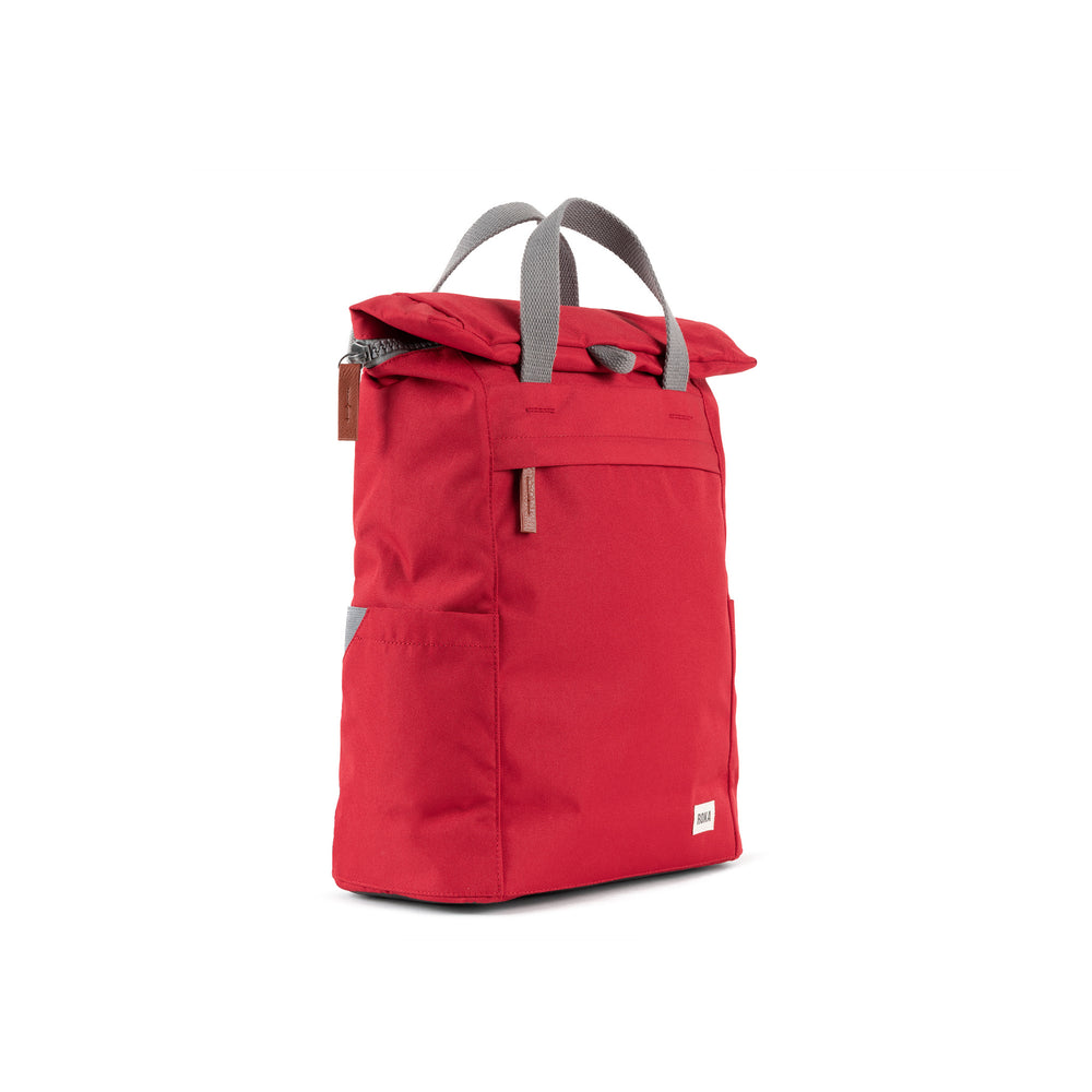 Roka London Finchley Sustainable Canvas Rucksack, Mars Red