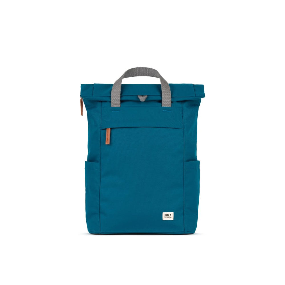 Roka London Finchley Sustainable Canvas Rucksack, Sapphire