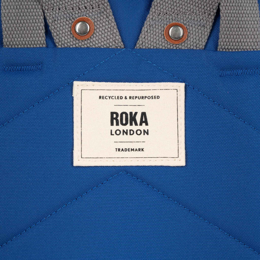 Roka London Finchley Small Sustainable Canvas Rucksack, Galactic Blue