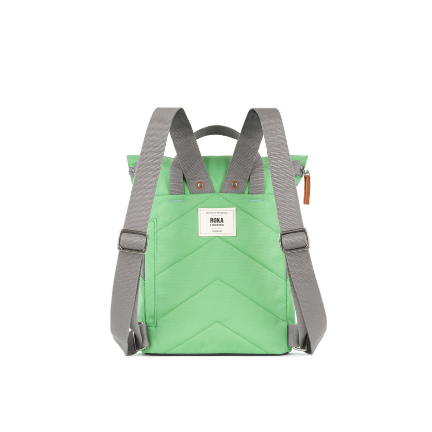 Roka London Finchley Small Sustainable Canvas Rucksack, Peppermint