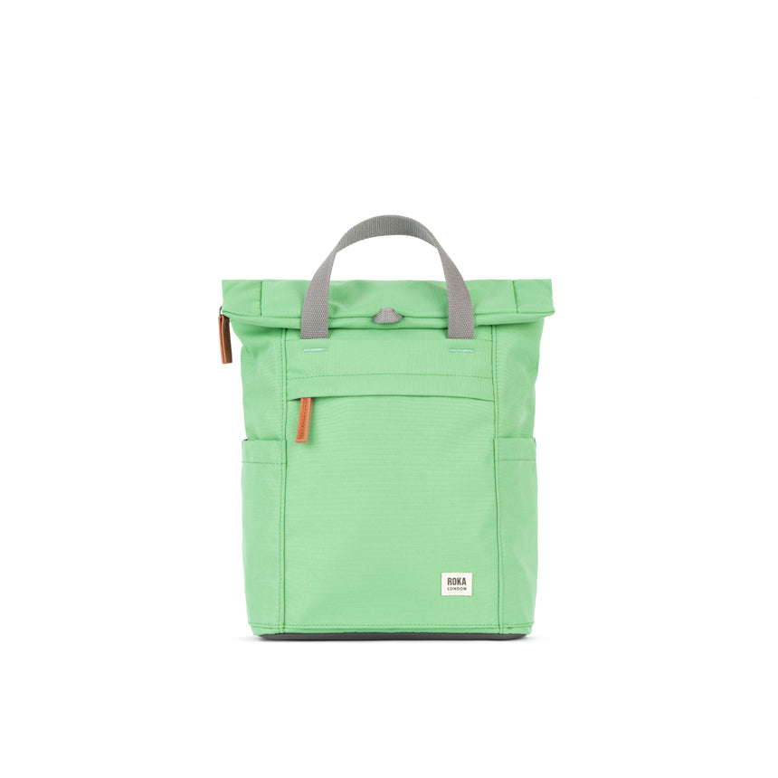 Roka London Finchley Small Sustainable Canvas Rucksack, Peppermint
