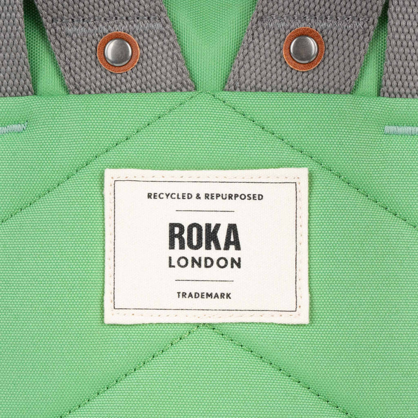 Roka London Finchley Small Sustainable Canvas Rucksack, Peppermint