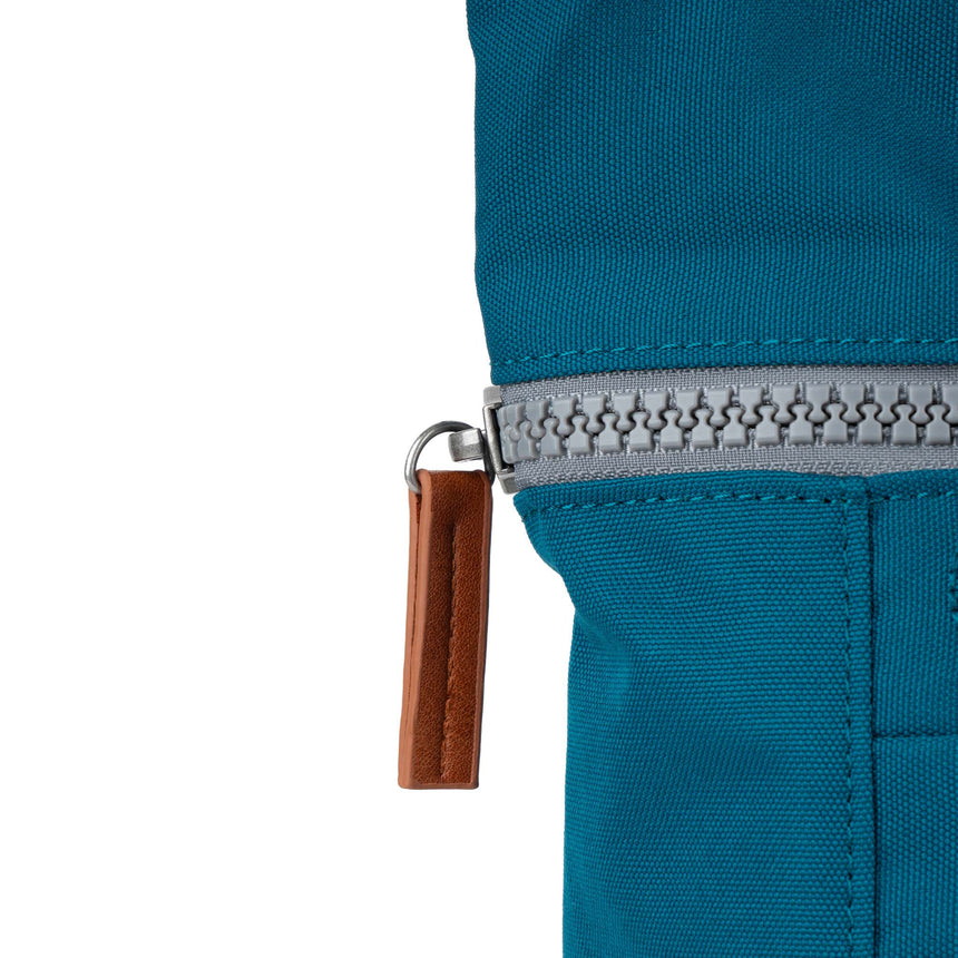 Roka London Finchley Small Sustainable Canvas Rucksack, Sapphire