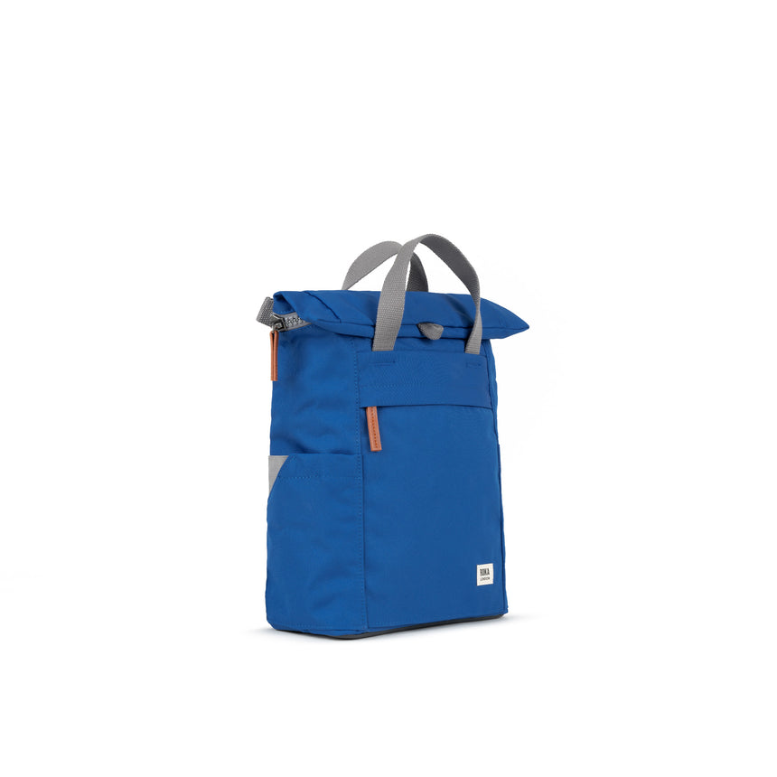 Roka London Finchley Small Sustainable Canvas Rucksack, Galactic Blue