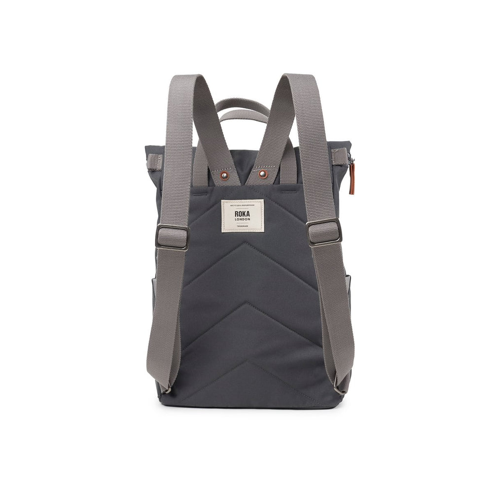 Roka London Finchley Sustainable Canvas Rucksack, Faded Black