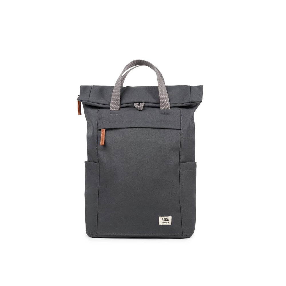 Roka London Finchley Sustainable Canvas Rucksack, Faded Black