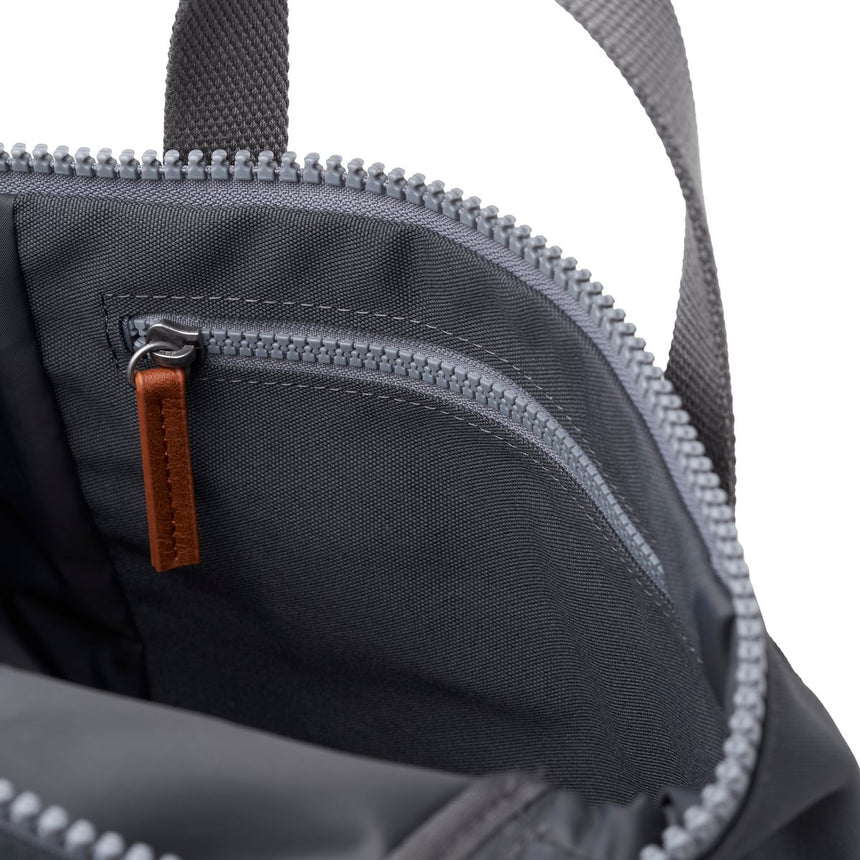 Roka London Finchley Sustainable Canvas Rucksack, Faded Black