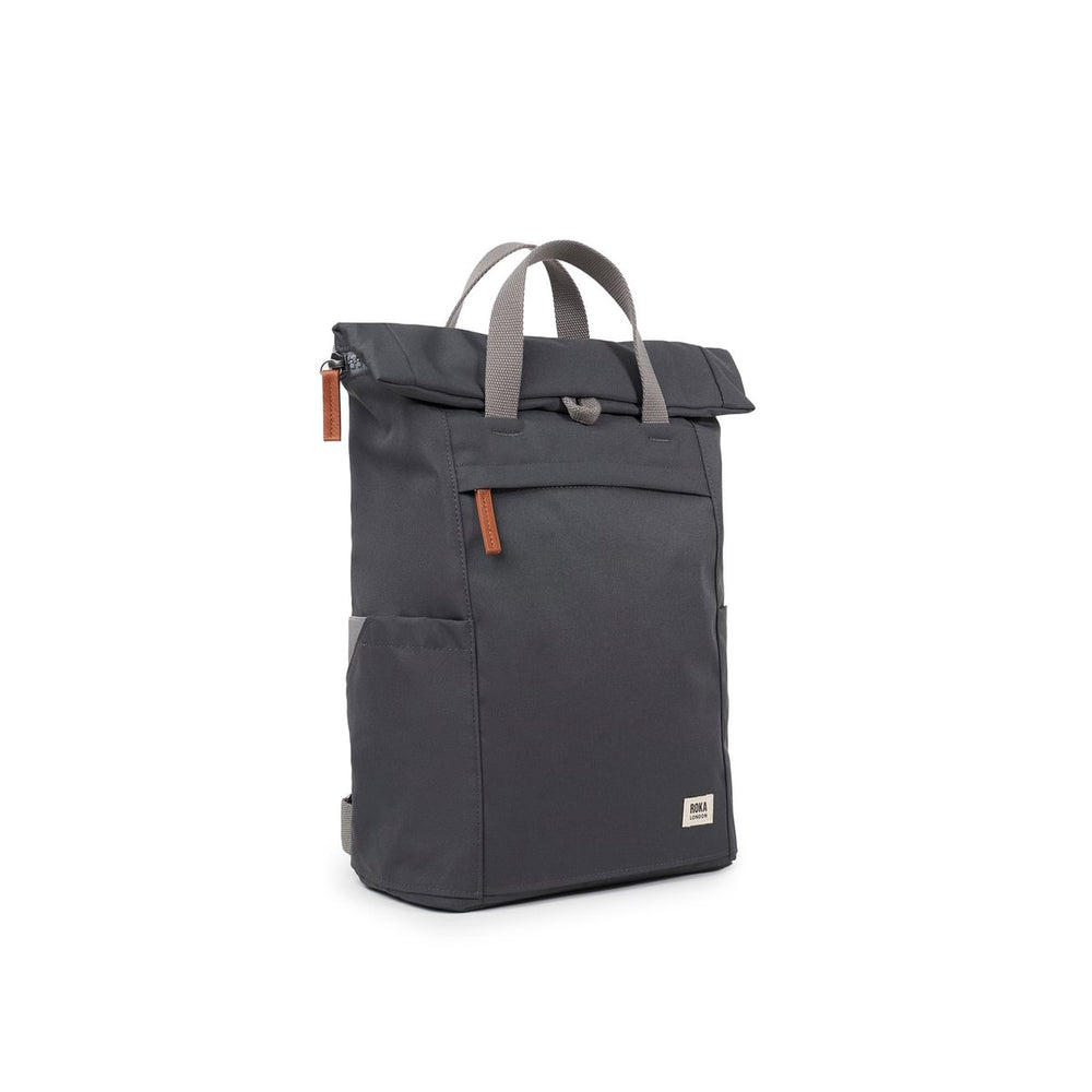 Roka London Finchley Sustainable Canvas Rucksack, Faded Black