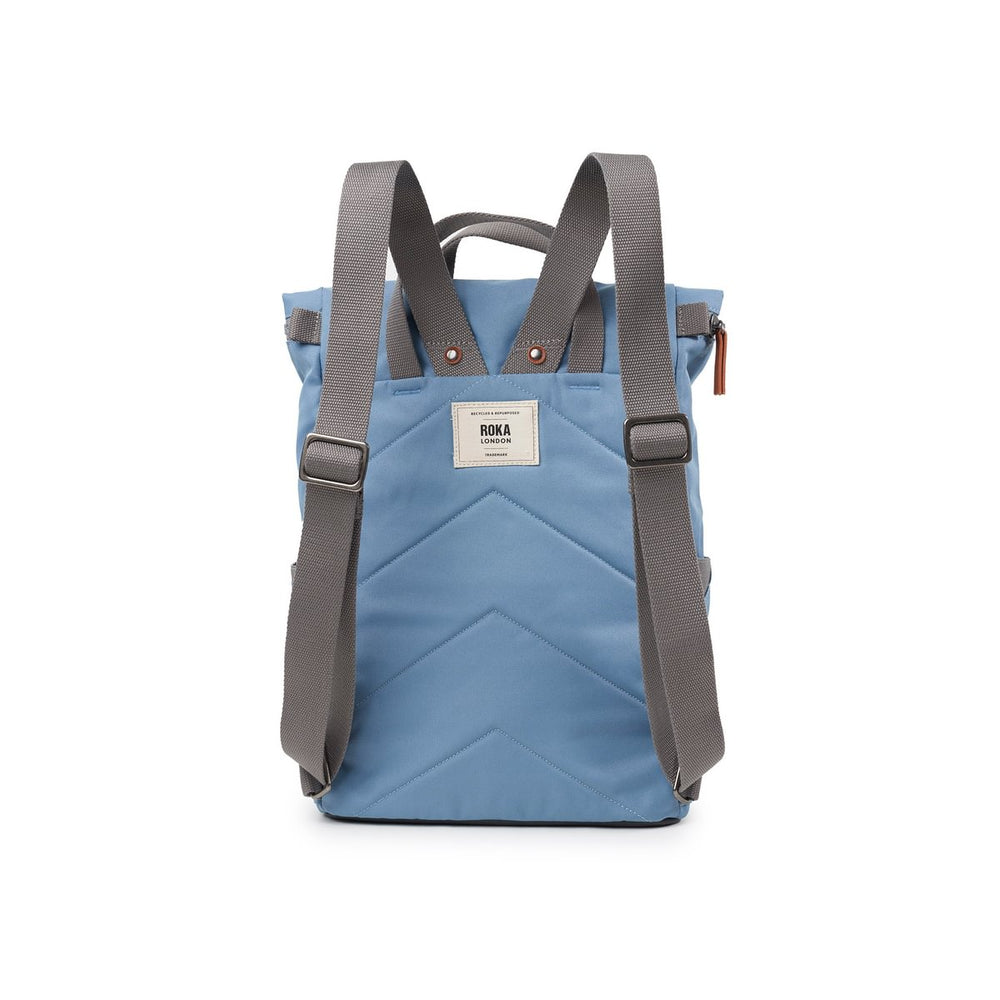 Roka London Finchley Sustainable Canvas Rucksack, Retro Blue