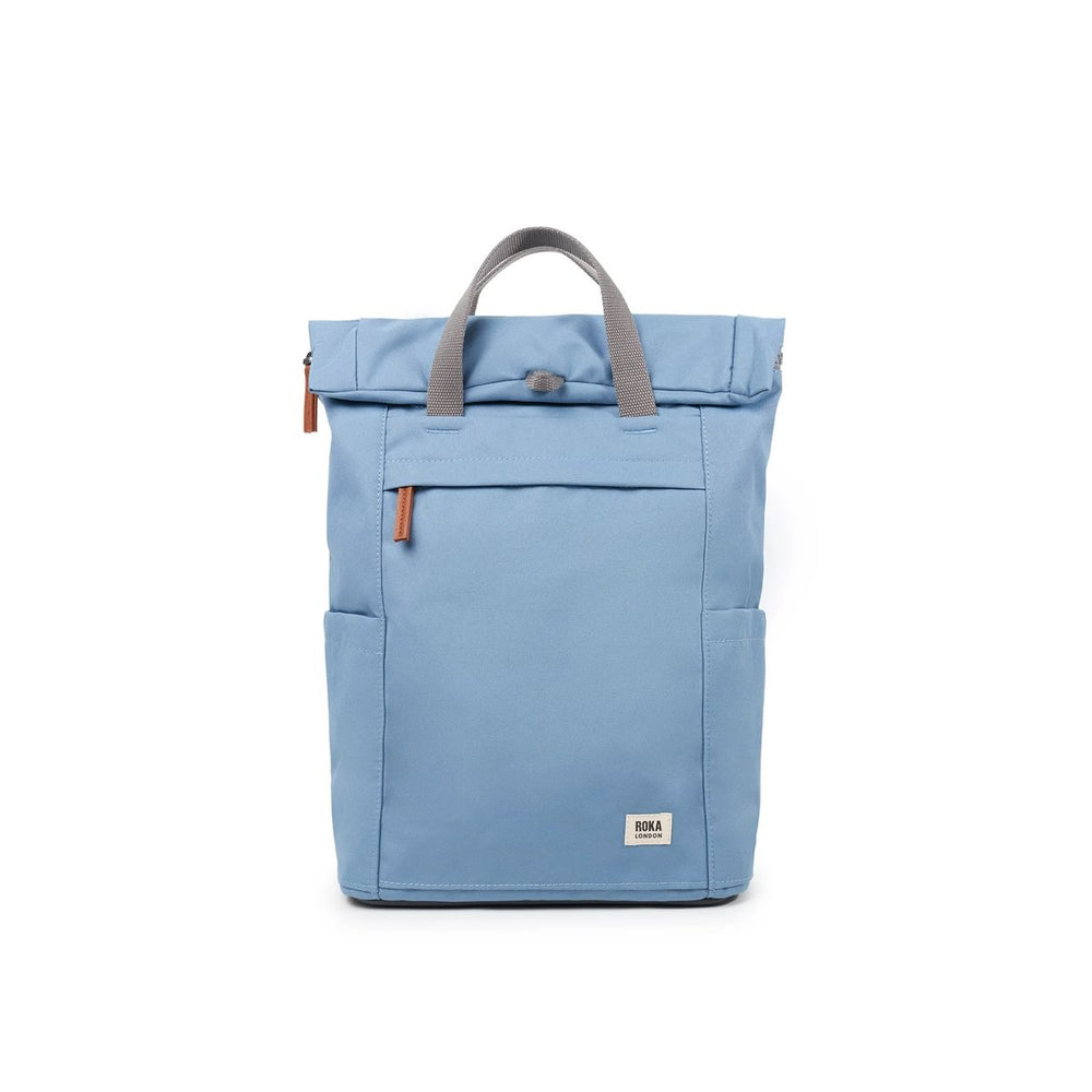 Roka London Finchley Sustainable Canvas Rucksack, Retro Blue