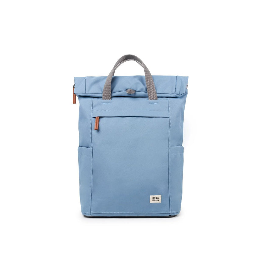 Roka London Finchley Sustainable Canvas Rucksack, Retro Blue