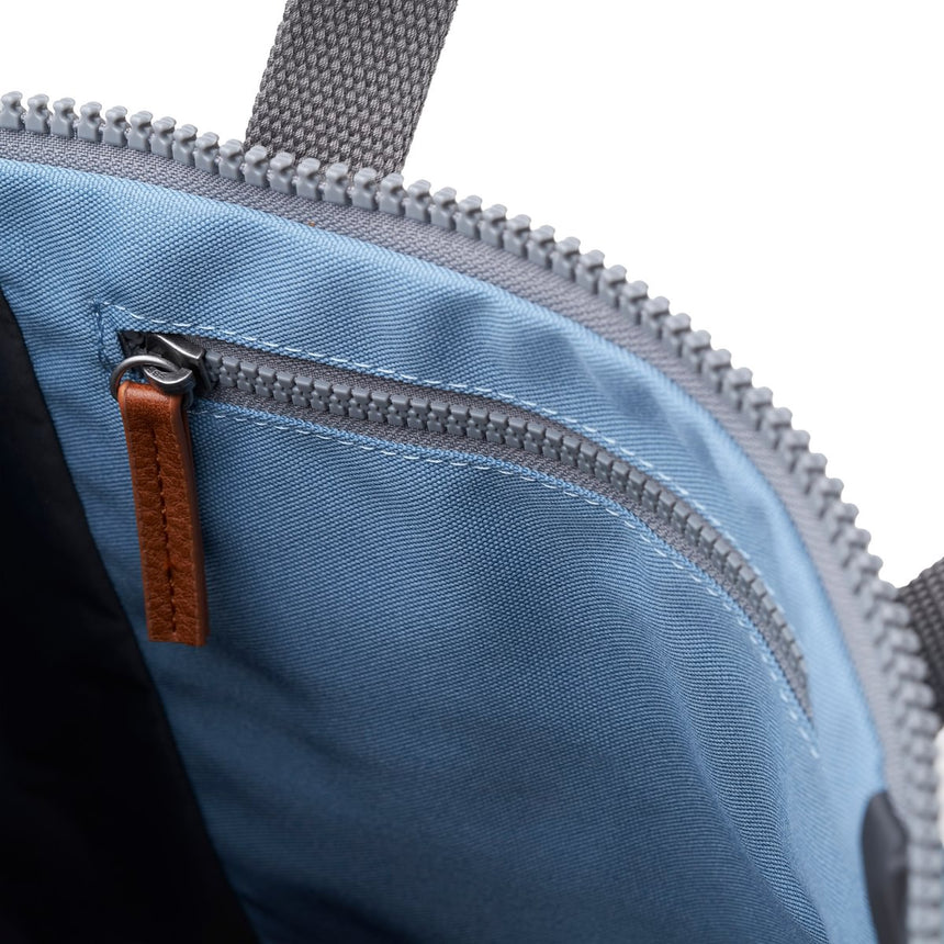 Roka London Finchley Sustainable Canvas Rucksack, Retro Blue