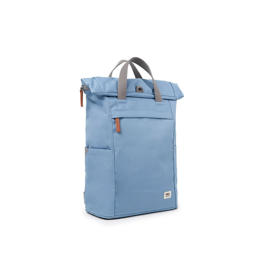 Roka London Finchley Sustainable Canvas Rucksack, Retro Blue