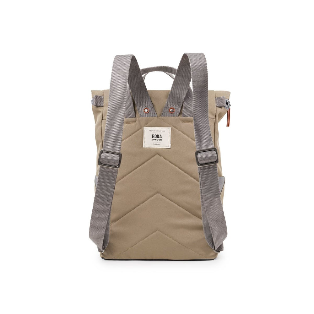Roka London Finchley Sustainable Canvas Rucksack, Taupe