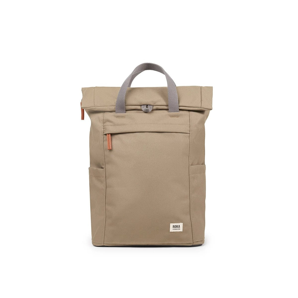 Roka London Finchley Sustainable Canvas Rucksack, Taupe